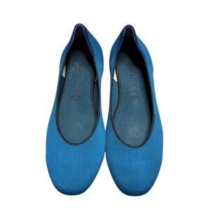 Rothy’s The Square Flat Pacific Blue Knit Shoes Size 10 Washable Eco Sustainable